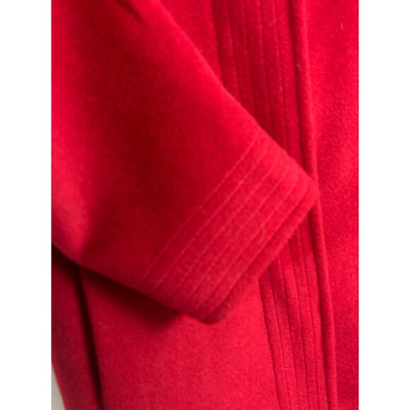 Perry Ellis Portfolio Womens Berry Red Classic Wool Dress Coat Overcoat  Size 4 - Picture 14 of 16
